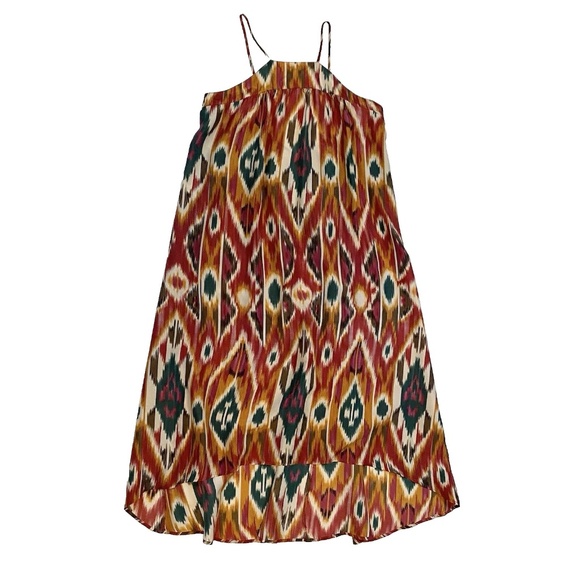 Anthropologie Saturday Sunday Women's Dress Size M 100% Silk Straps Ikat Print - Picture 1 of 16
